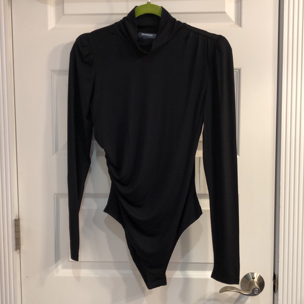 ModCloth- Black Mock/Turtleneck Long Sleeve Body Suit NWT